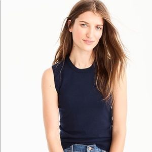 NWT J Crew navy blue knit sleeveless sweater vest